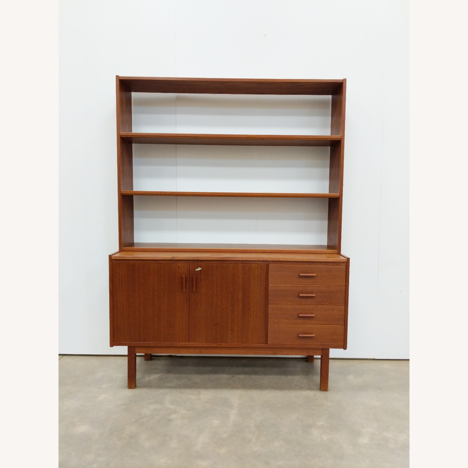 Vintage Swedish MCM Teak Sideboard Secretary Desk - image-1