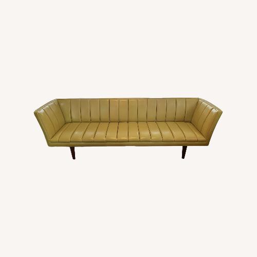 Used Leather and Wood Sofa for sale on AptDeco