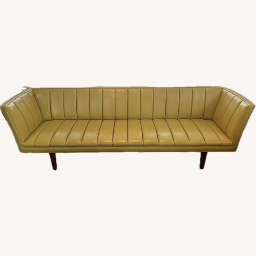 Used Leather and Wood Sofa for sale on AptDeco