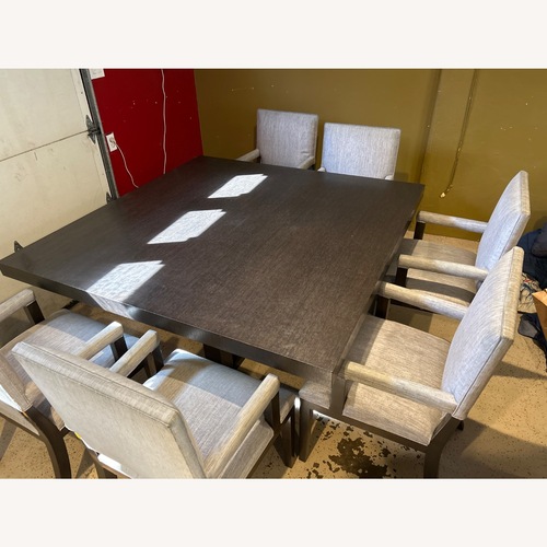 Used Kreiss Sutton Square Dining Table with 8 Chairs for sale on AptDeco