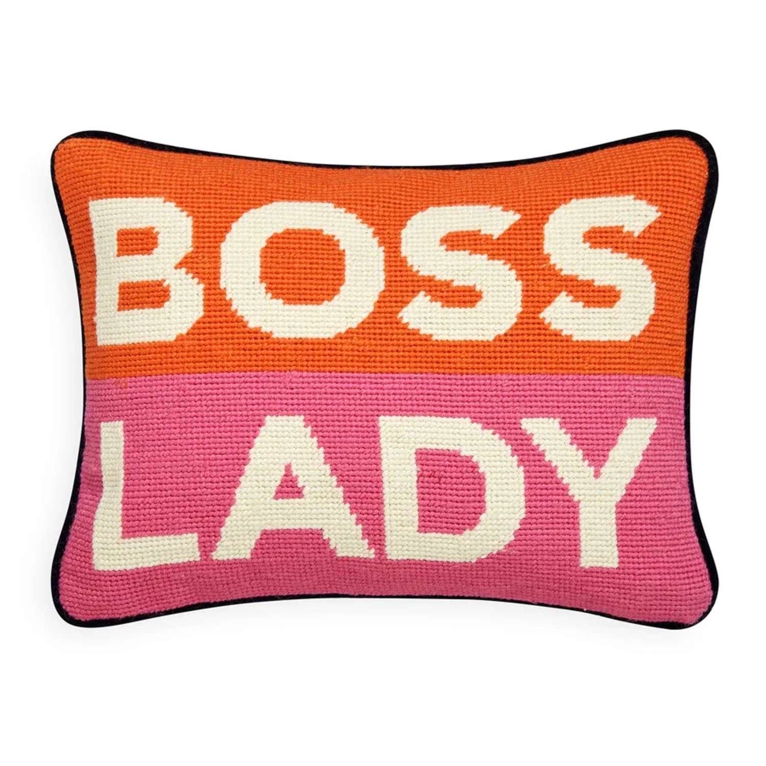 Jonathan Adler Boss Lady Needlepoint Cushion - image-6
