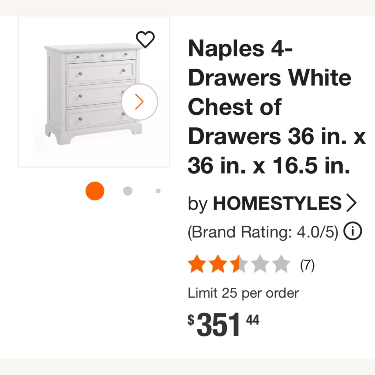 White Homestyles Dresser  - image-3