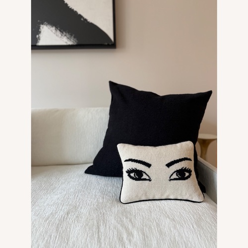 Used Jonathan Adler Eyes Needlepoint Throw Pillow for sale on AptDeco