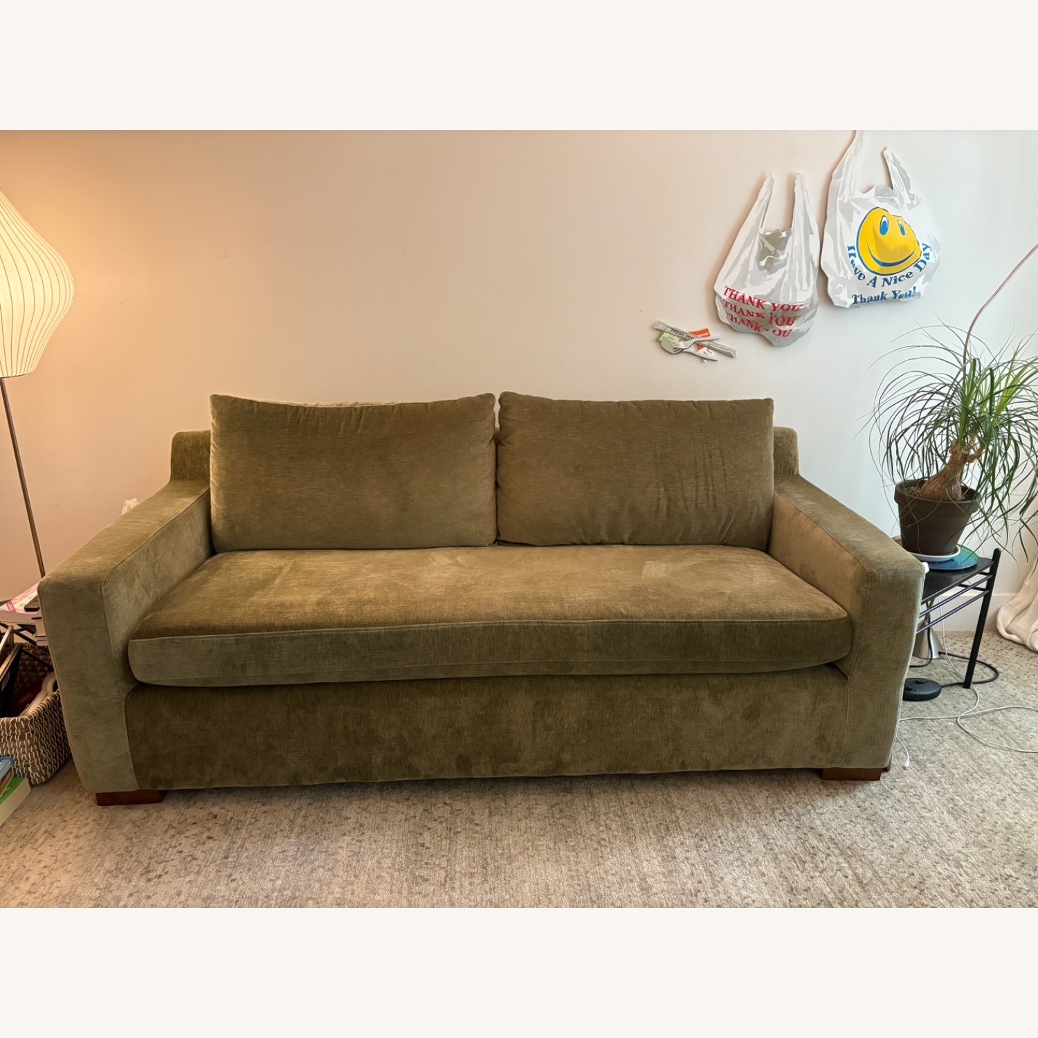 Interior Define Green Velvet Sleeper Sofa - image-3