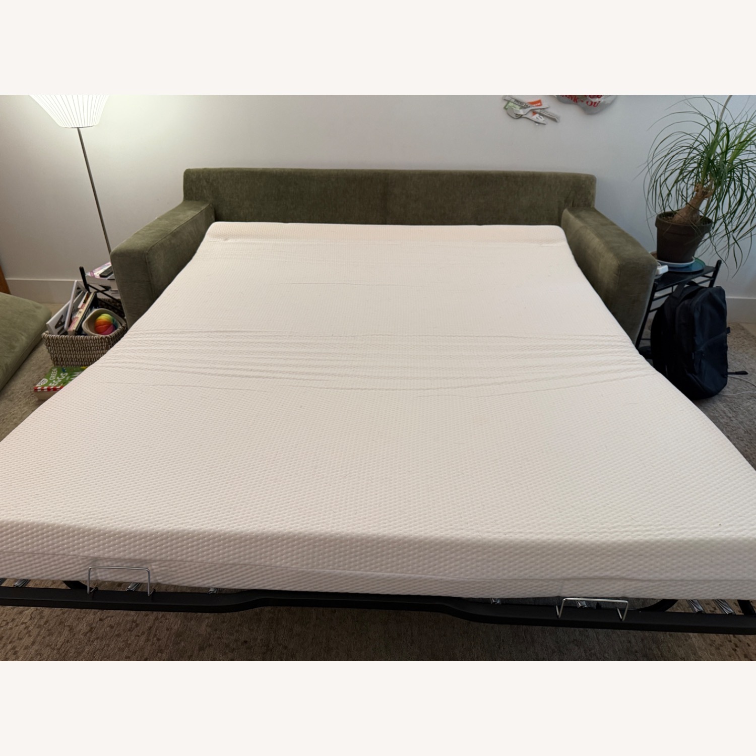 Interior Define Green Velvet Sleeper Sofa - image-2