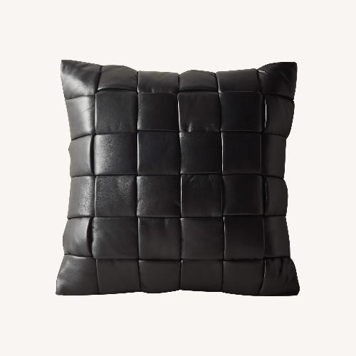 Used Jabas Black Woven Leather Throw Pillow for sale on AptDeco