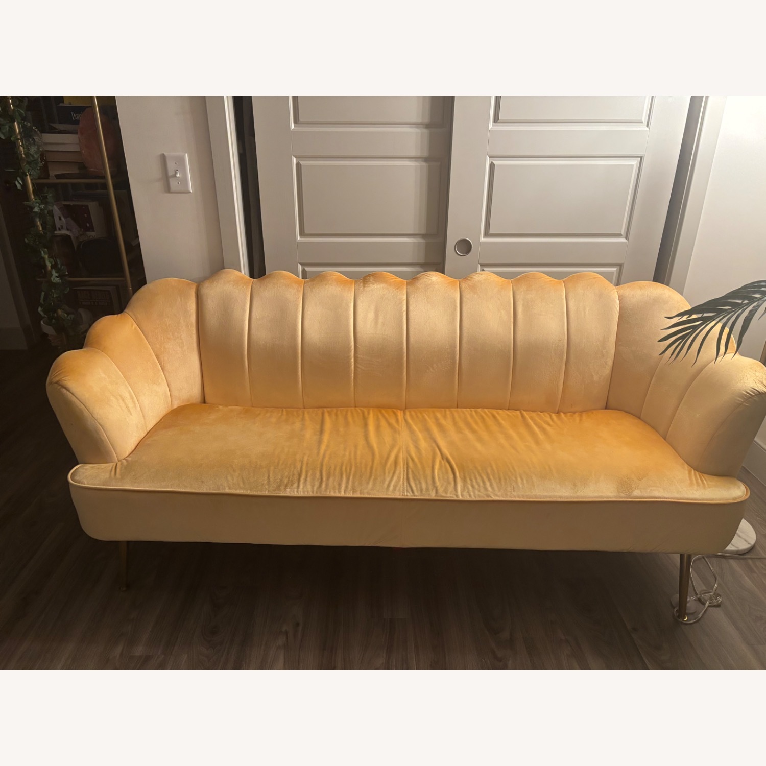 Yellow Velvet Couch  - image-1