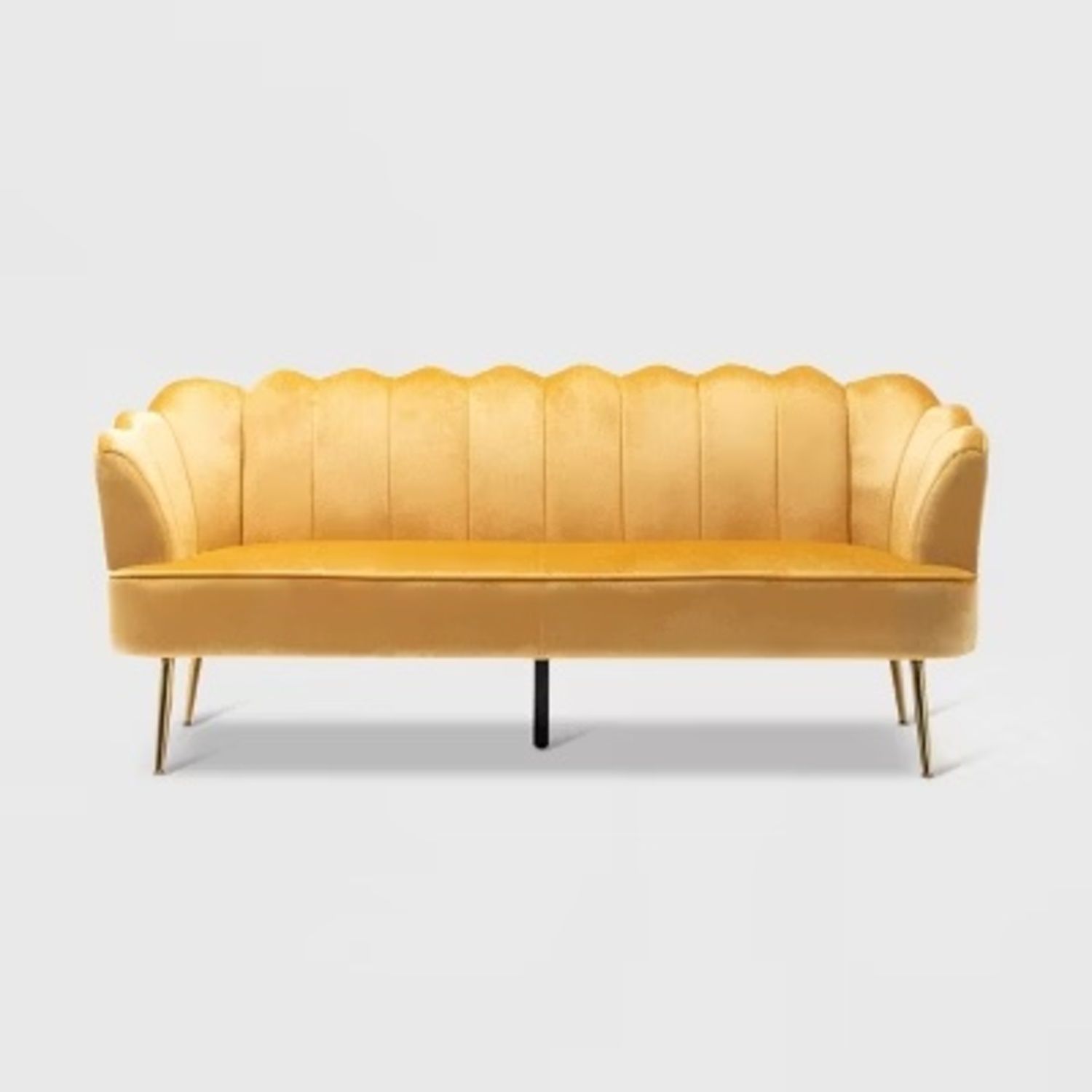 Yellow Velvet Couch  - image-4