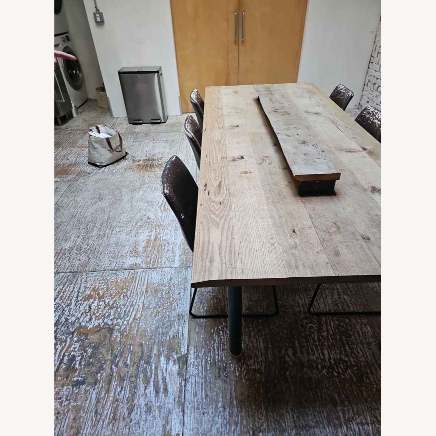 Large Natural Wood Table W Chairs - image-4