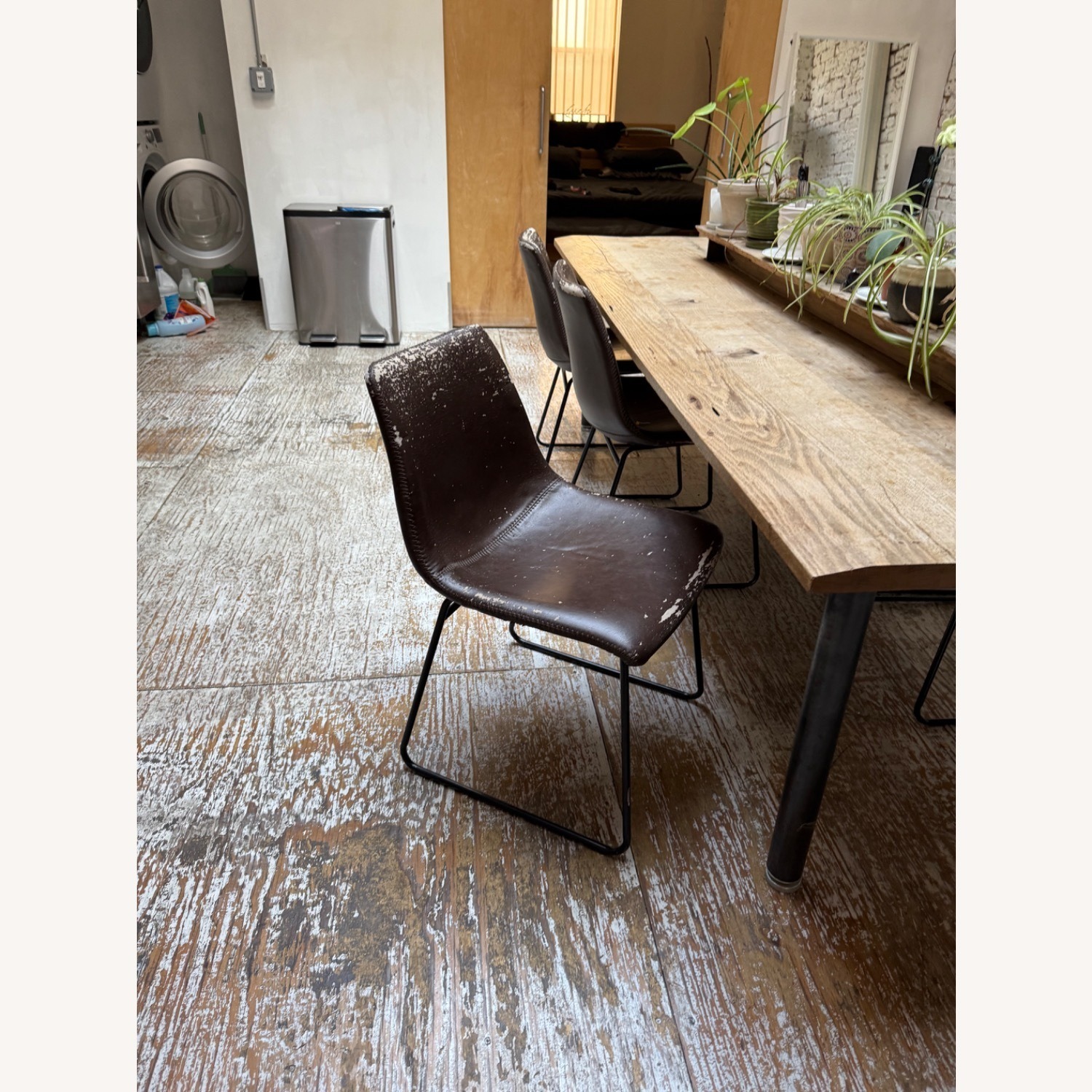 Large Natural Wood Table W Chairs - image-2