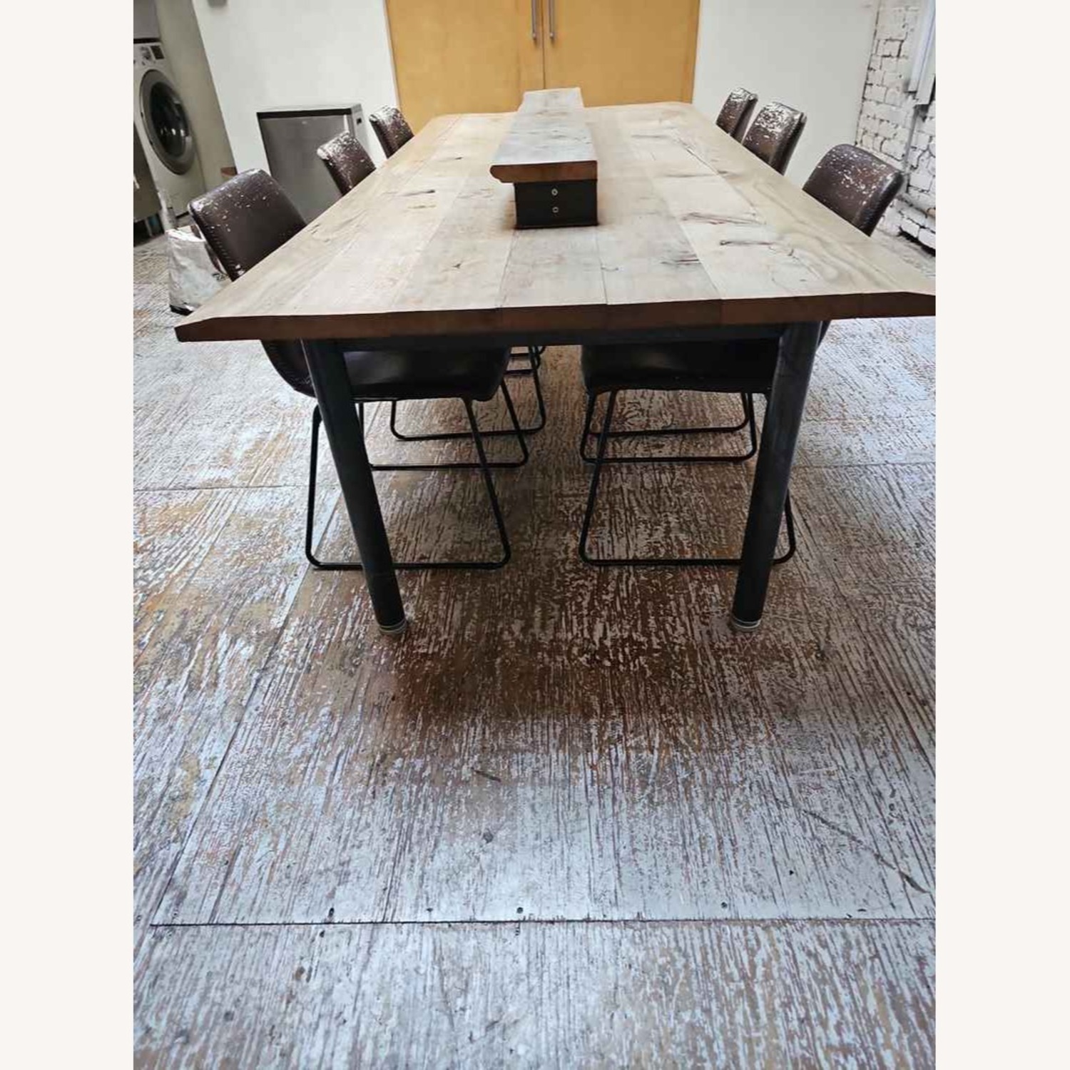 Large Natural Wood Table W Chairs - image-5