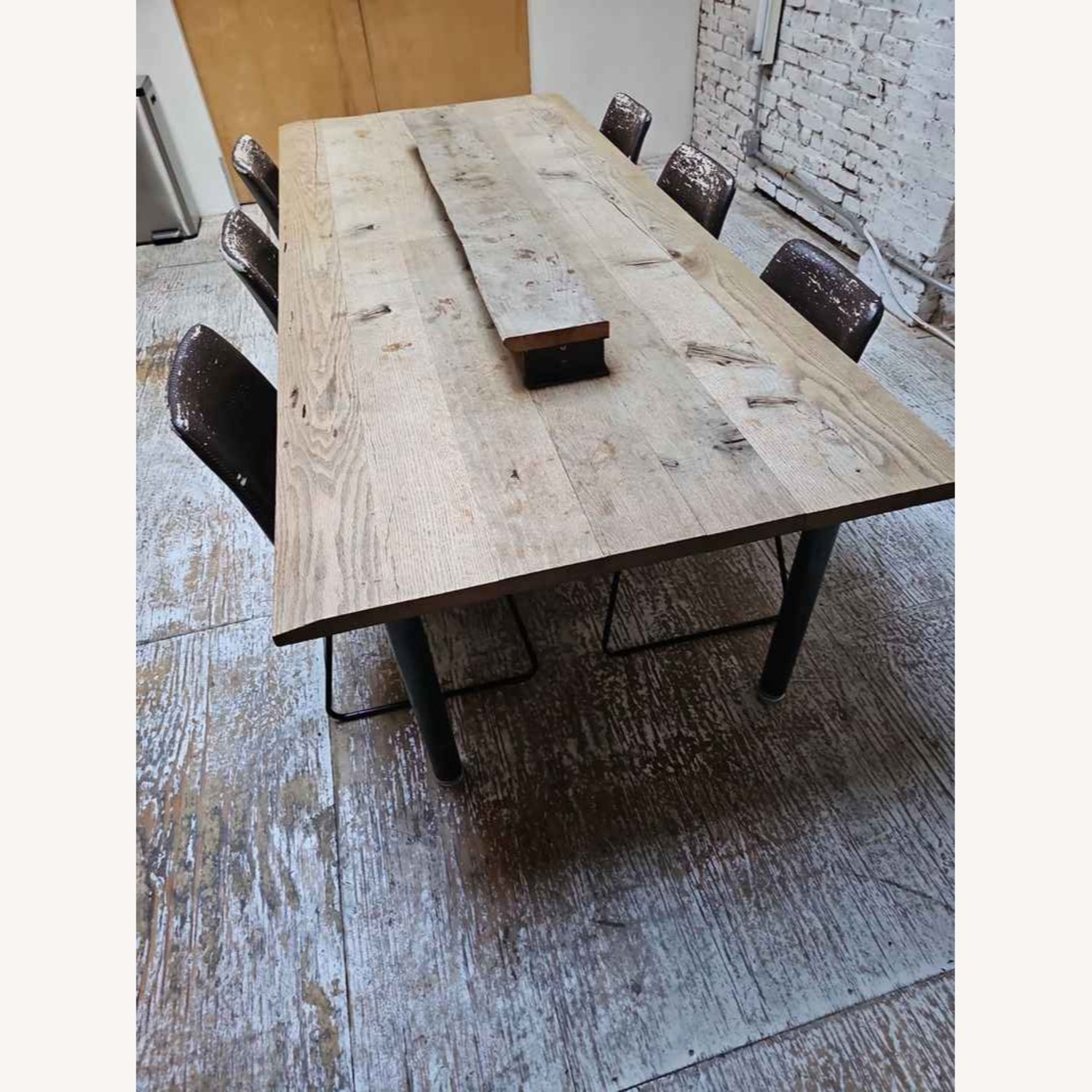 Large Natural Wood Table W Chairs - image-6