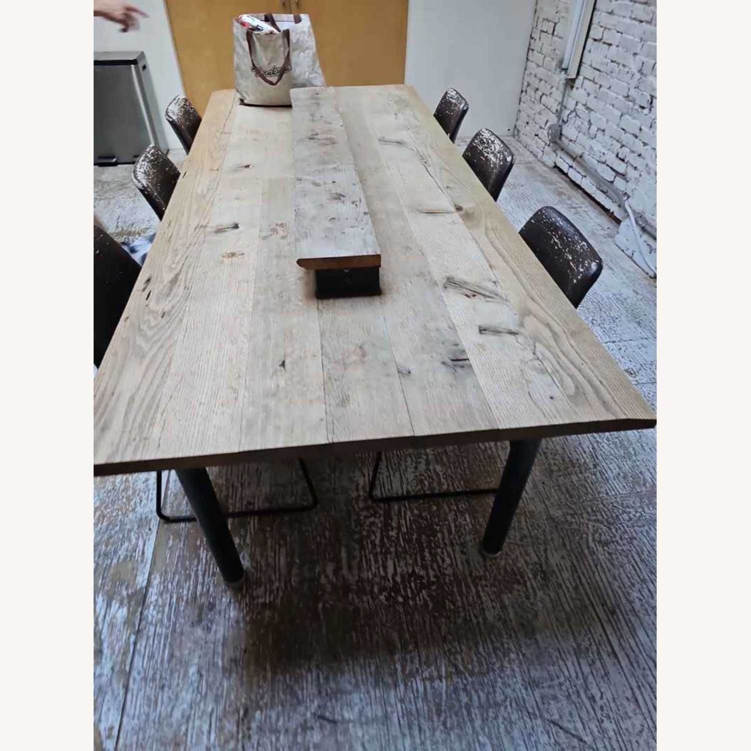Large Natural Wood Table W Chairs - image-1