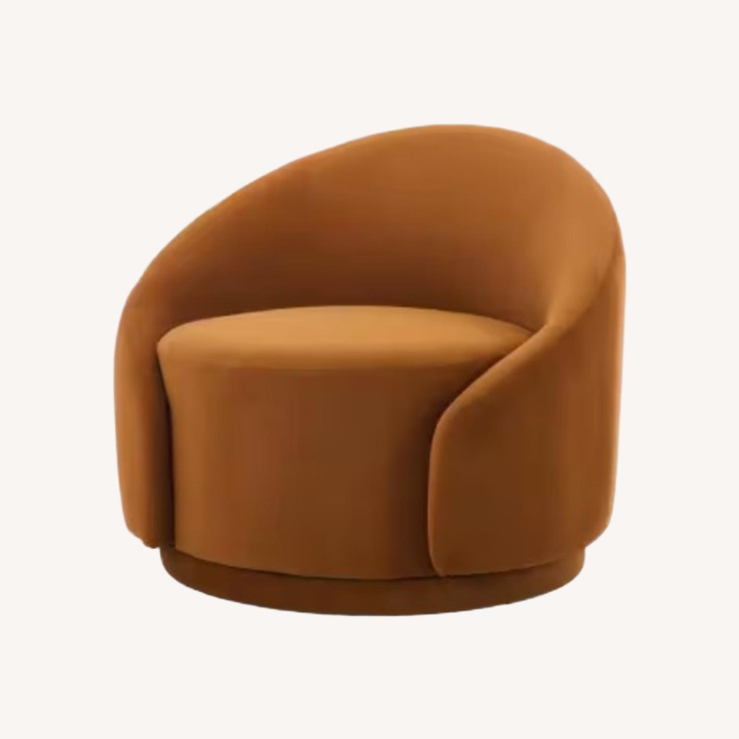 Instyle Custom Light Brown Vegan Leather Swivel Chair - image-0