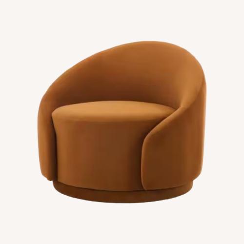 Used Instyle Custom Light Brown Vegan Leather Swivel Chair for sale on AptDeco