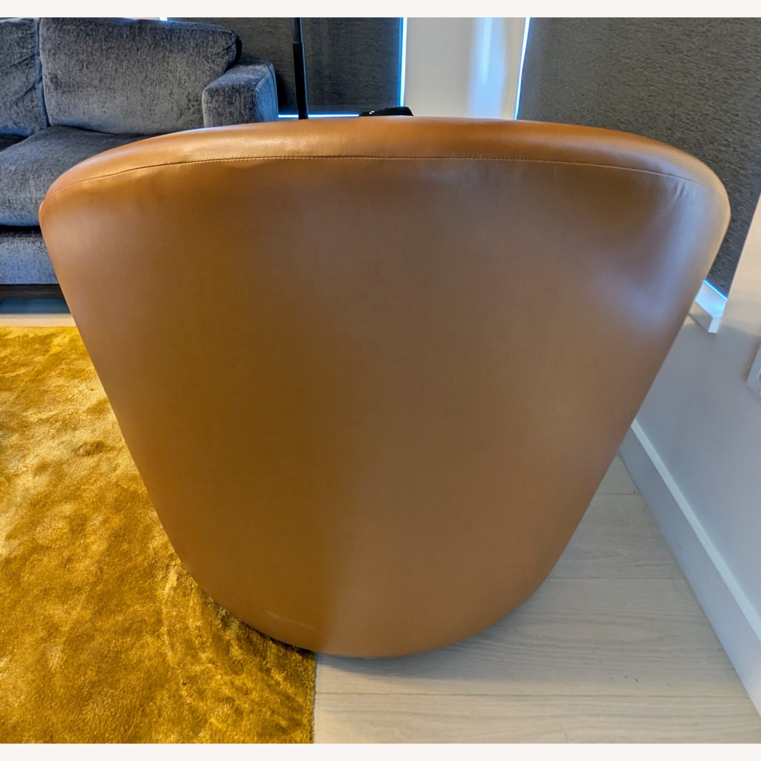 Instyle Custom Light Brown Vegan Leather Swivel Chair - image-4