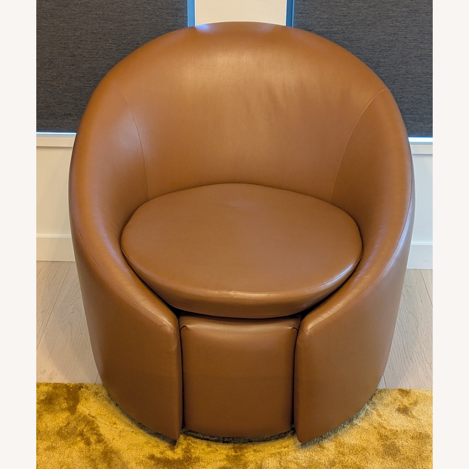 Instyle Custom Light Brown Vegan Leather Swivel Chair - image-1