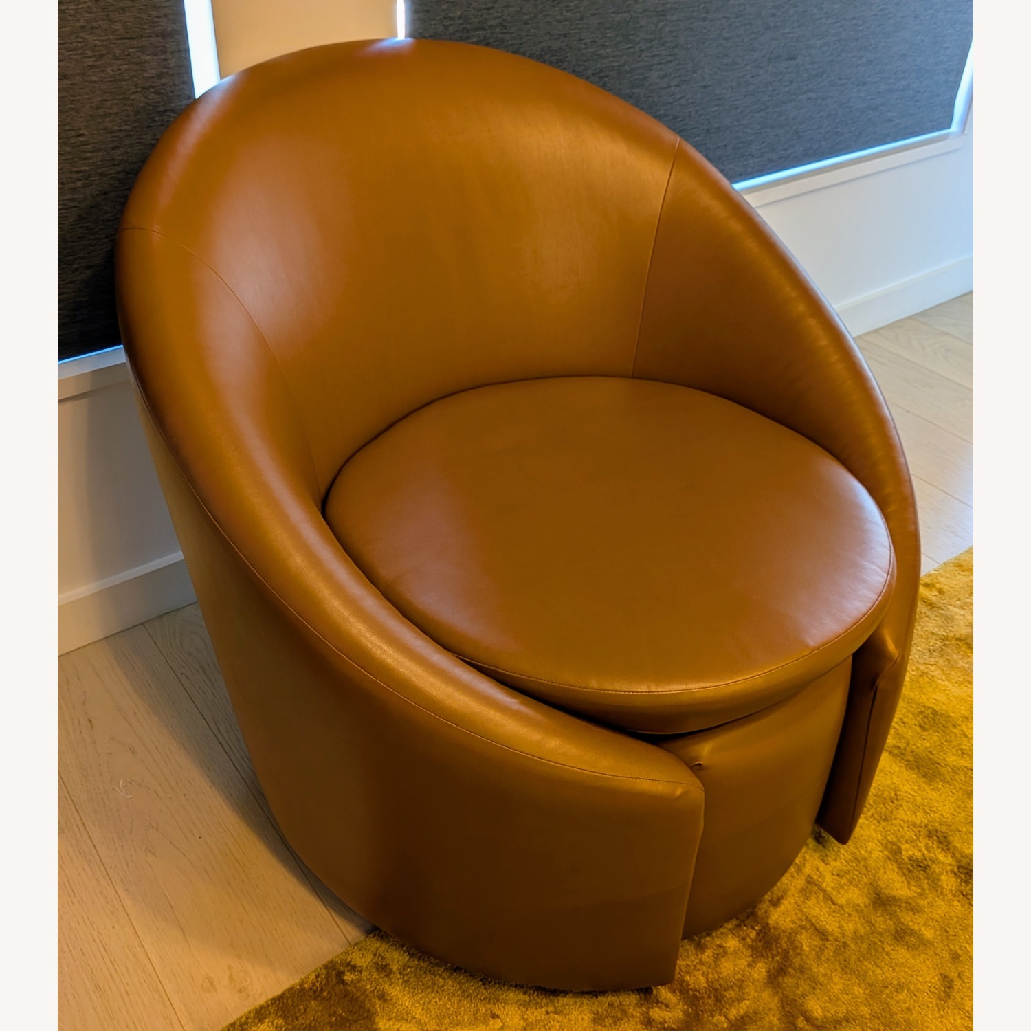 Instyle Custom Light Brown Vegan Leather Swivel Chair - image-2