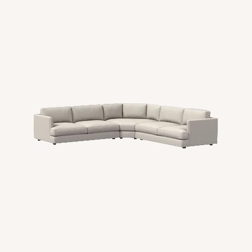 Used Haven 125" White Performance Washed Sectional for sale on AptDeco