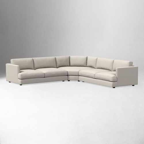 Used Haven 125" White Performance Washed Sectional for sale on AptDeco