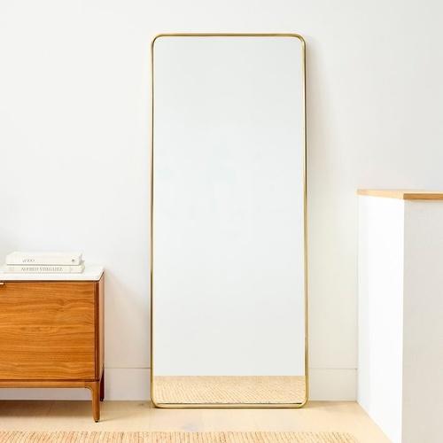 Used West Elm Streamline Rounded Edge Metal Floor Mirror for sale on AptDeco