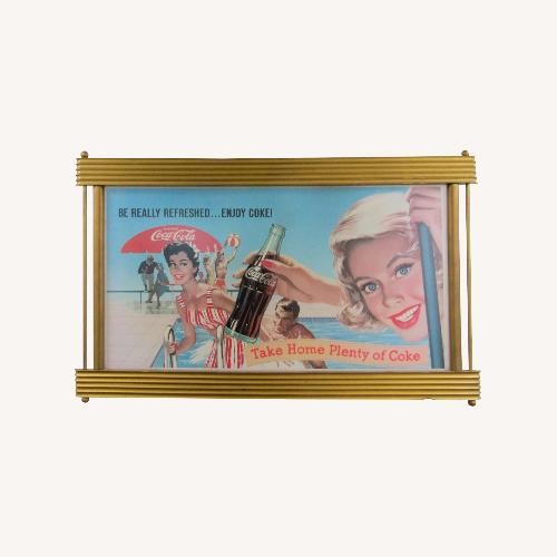 Used Coca-Cola 1959 Pool Party Poster in Original Frame for sale on AptDeco