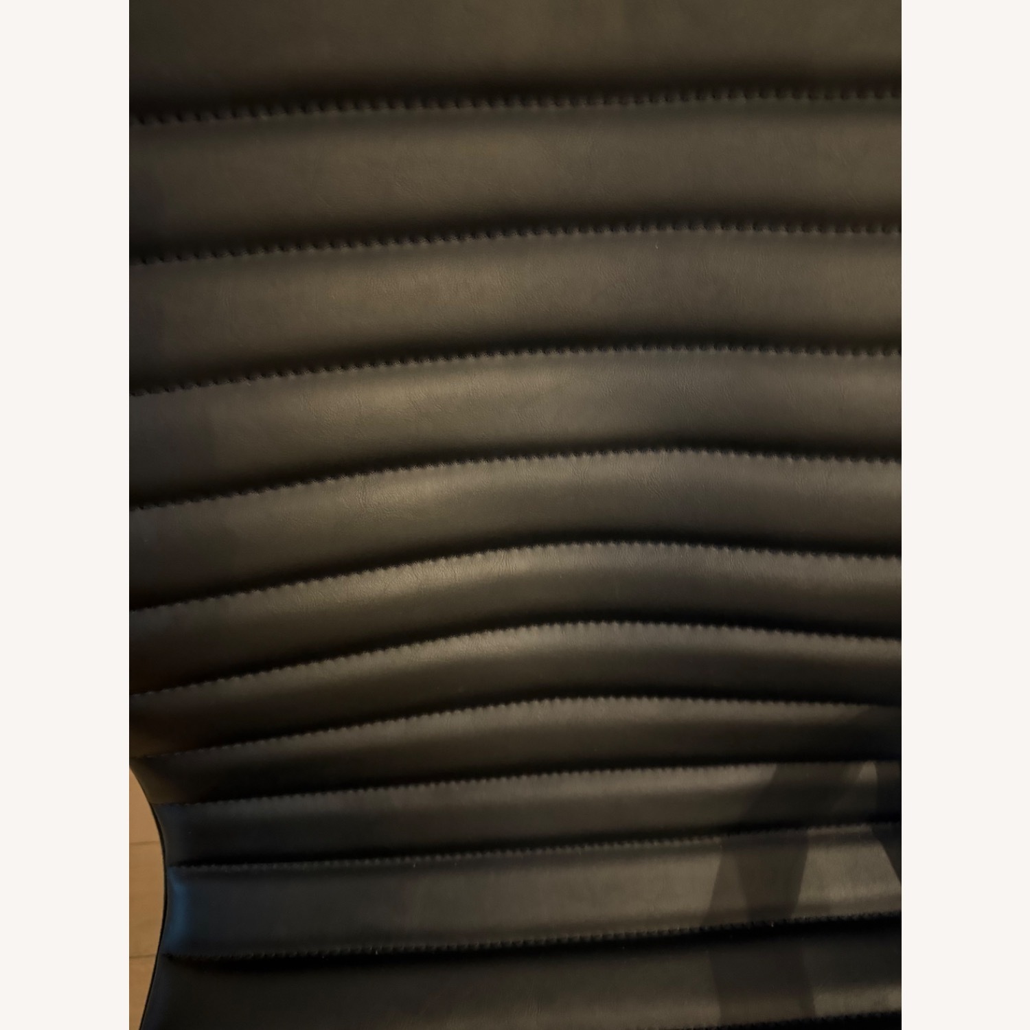 CB2 Ripple Black Leather Office Chair Brass Frame - image-6