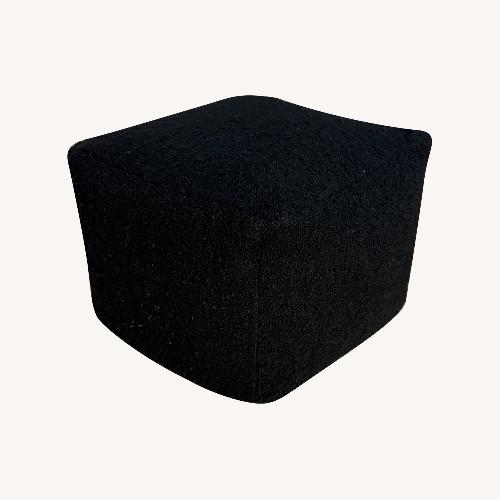 Used CB2 Black Boucle Pouf for sale on AptDeco
