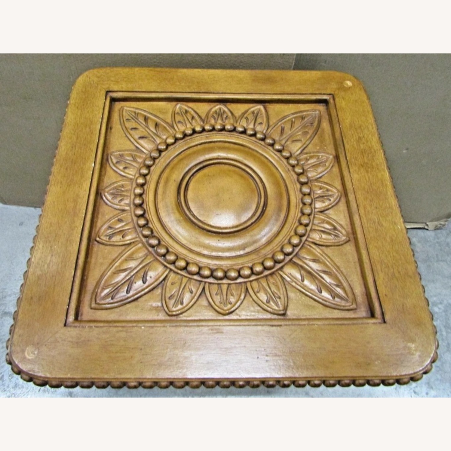 Vintage Carved Acanthus Leaf Square Side Table - image-3