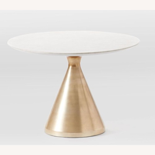 Used West Elm Silhouette Pedestal Marble Round Dining Table  for sale on AptDeco