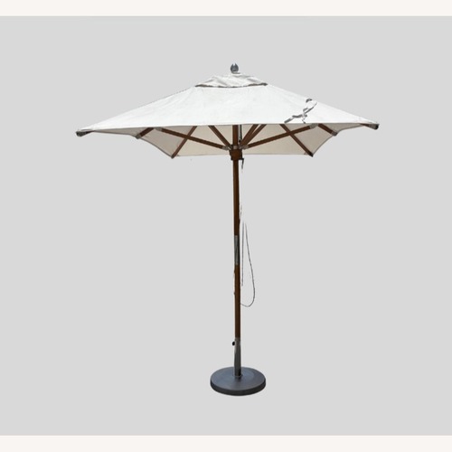 Used RH Premium Rectangular Teak Outdoor Umbrella/Base for sale on AptDeco