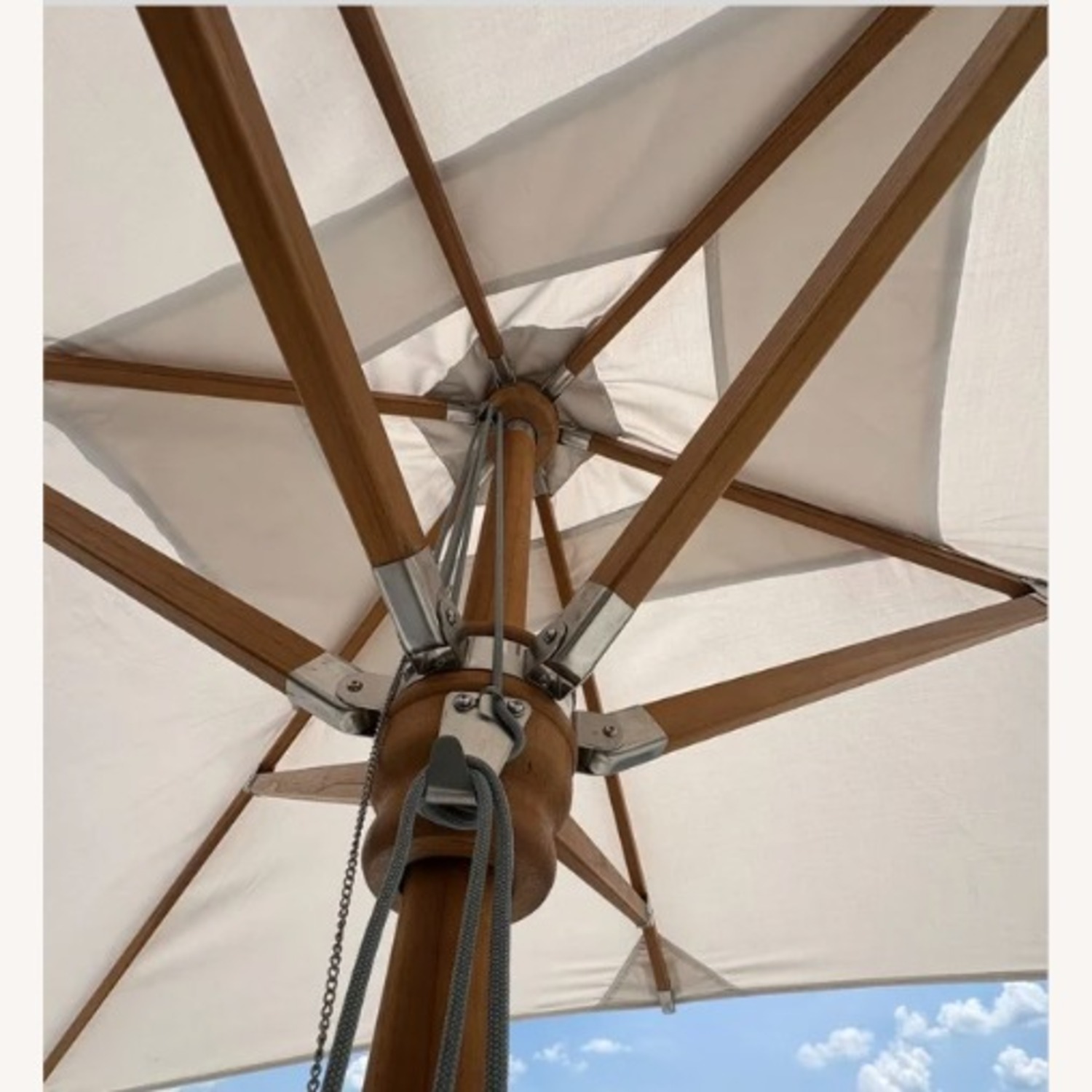 RH Premium Rectangular Teak Outdoor Umbrella/Base - image-3