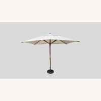 RH Premium Rectangular Teak Outdoor Umbrella/Base
