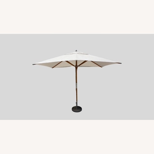 Used RH Premium Rectangular Teak Outdoor Umbrella/Base for sale on AptDeco
