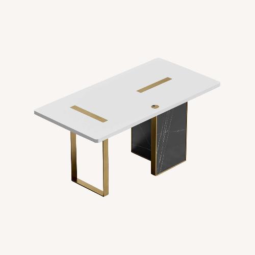Used Augustus Desk Black Marble Desk for sale on AptDeco