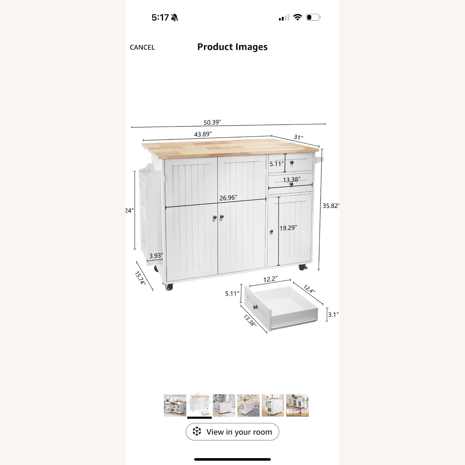 HLR Kitchen Island with Storage - image-1