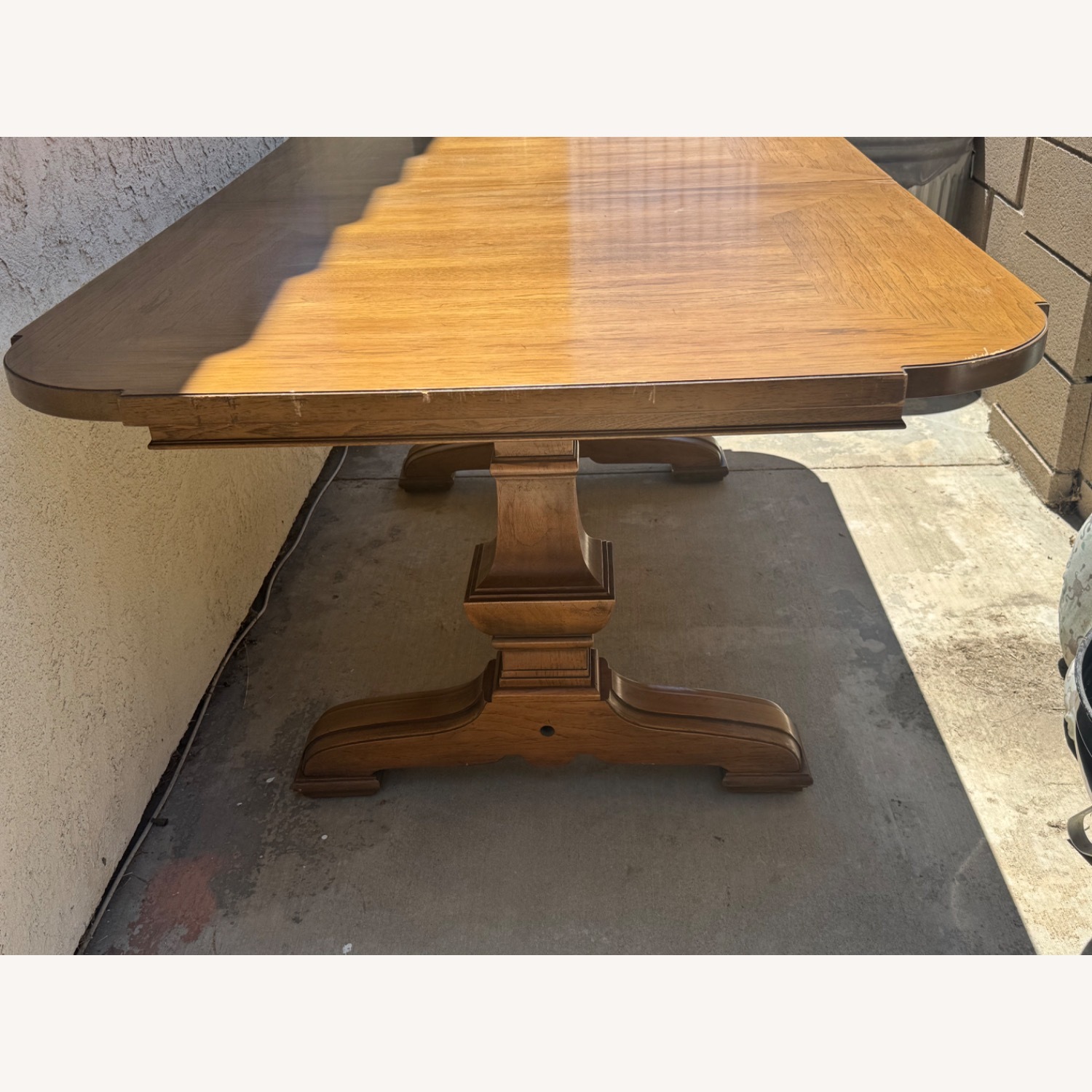 Vintage Oak Expandable Dining Table - image-6