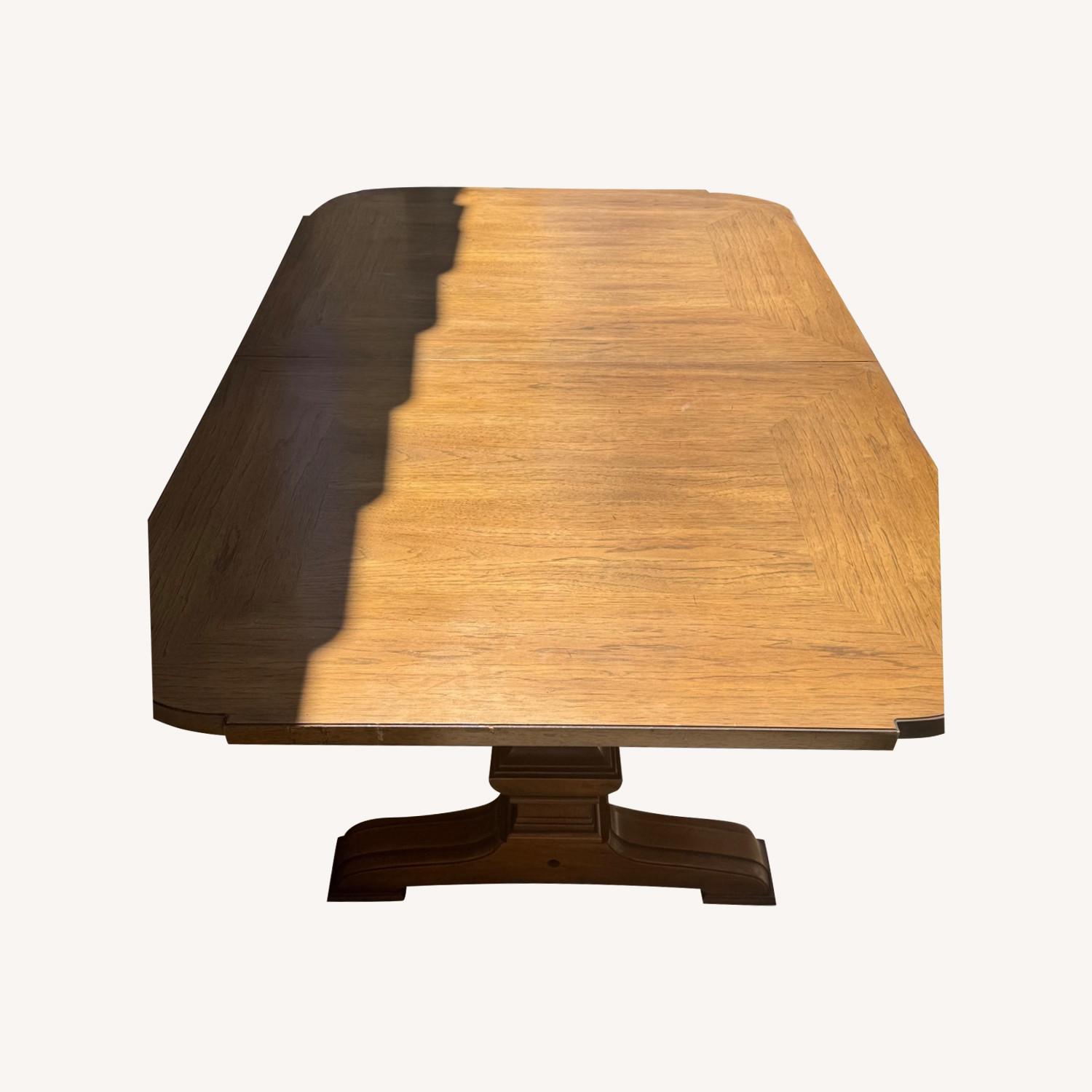 Vintage Oak Expandable Dining Table - image-0
