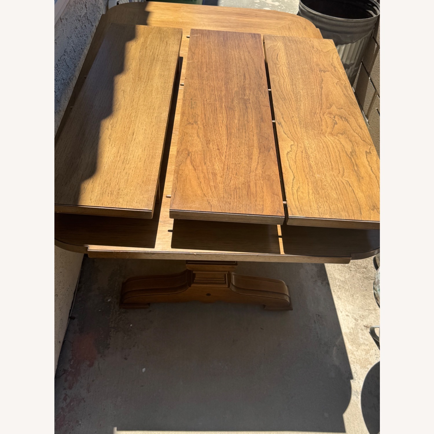 Vintage Oak Expandable Dining Table - image-8