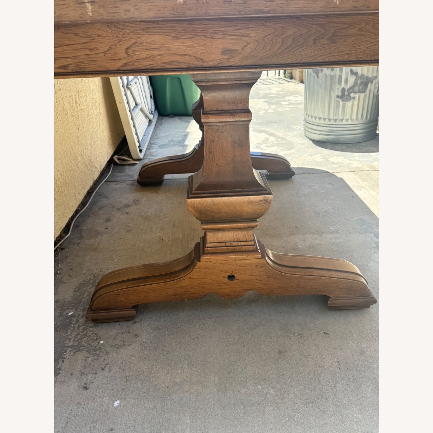 Vintage Oak Expandable Dining Table - image-9