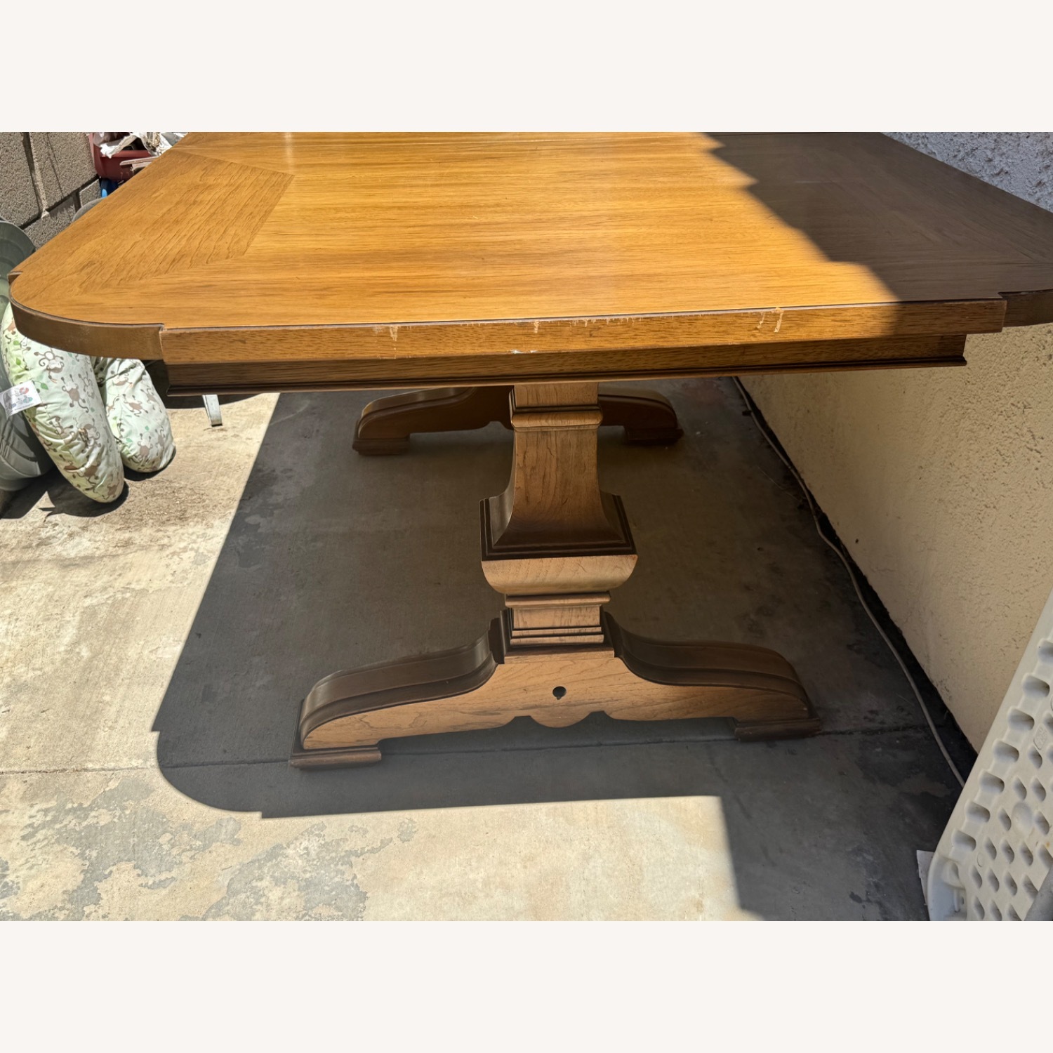 Vintage Oak Expandable Dining Table - image-5