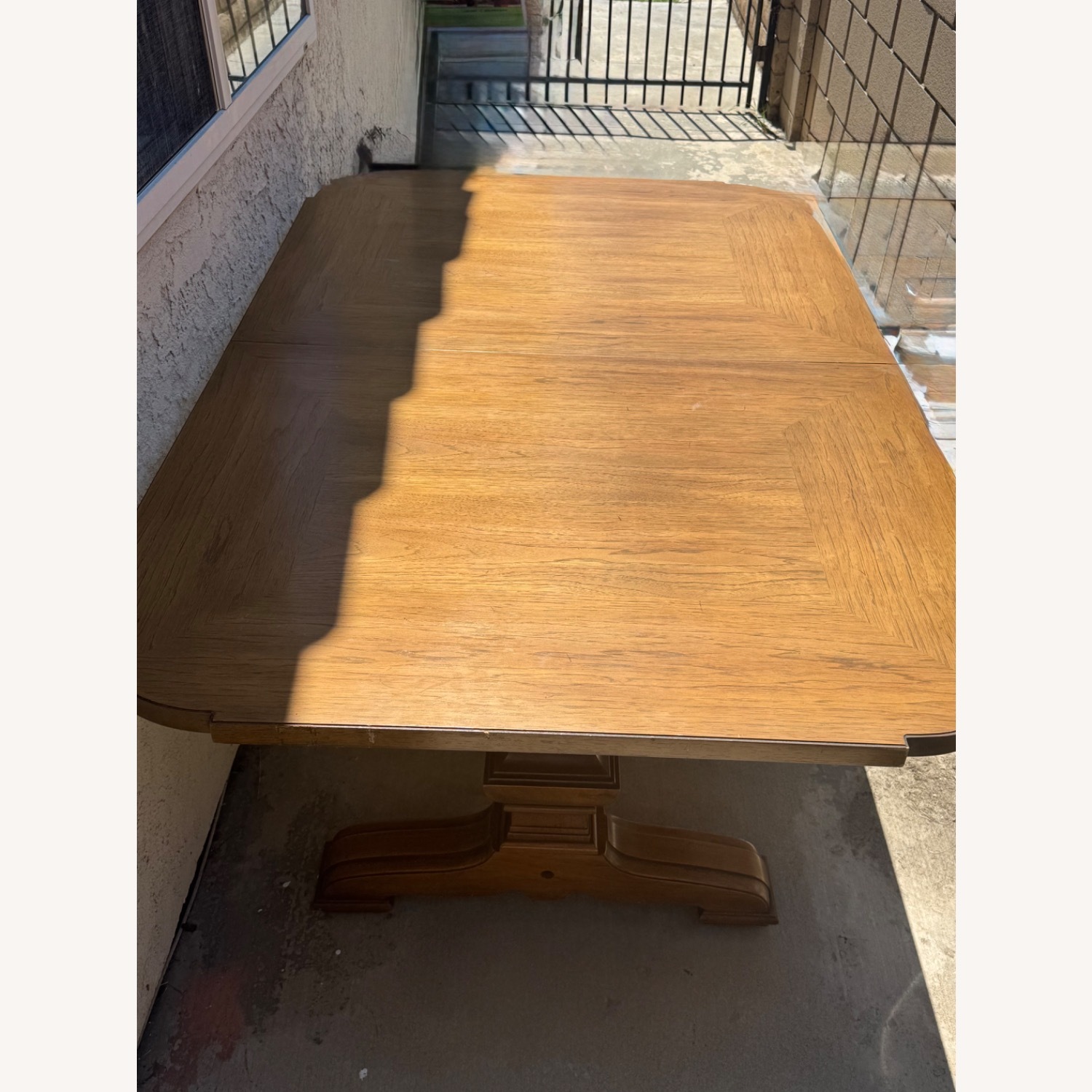 Vintage Oak Expandable Dining Table - image-10