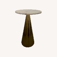 White Marble and Brass Side Table