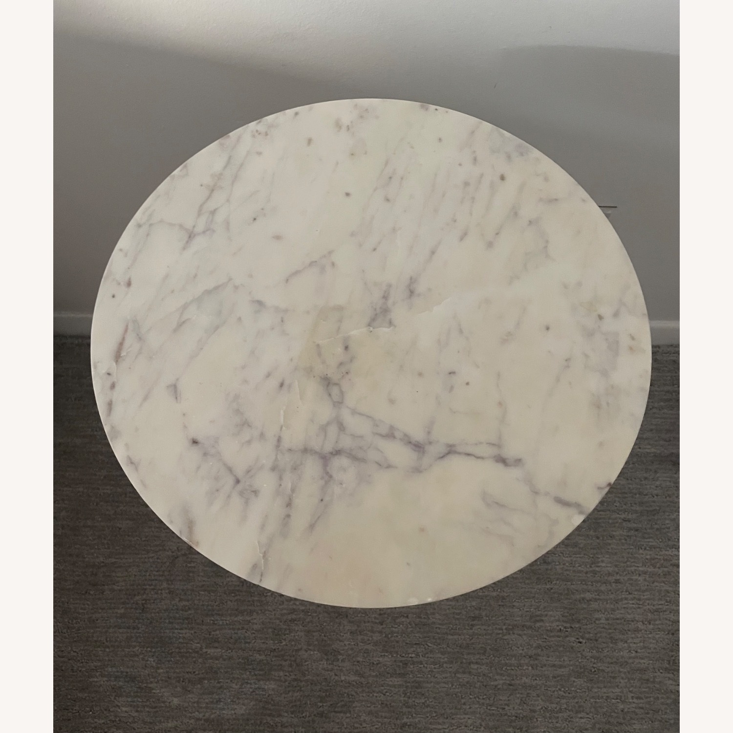 White Marble and Brass Side Table - image-5
