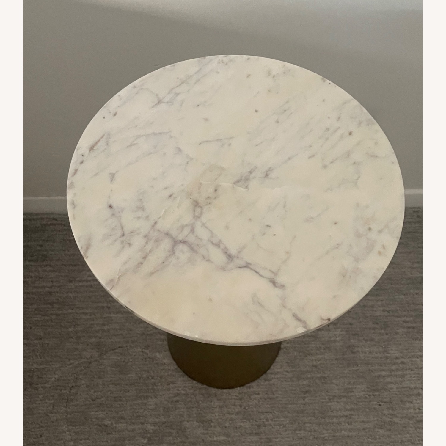 White Marble and Brass Side Table - image-4