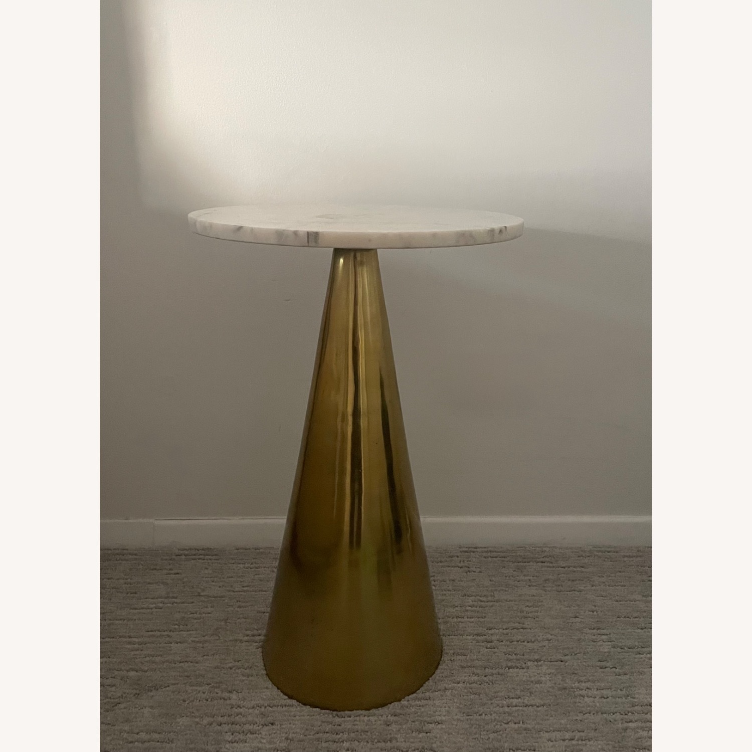 White Marble and Brass Side Table - image-2