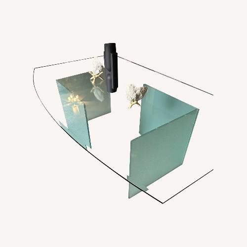 Used 6 FT Wide Unique Glass Coffee Table for sale on AptDeco