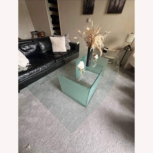 Used 6 FT Wide Unique Glass Coffee Table for sale on AptDeco