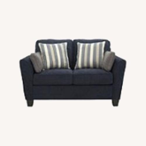Used Raymour & Flanigan Blue Loveseat for sale on AptDeco