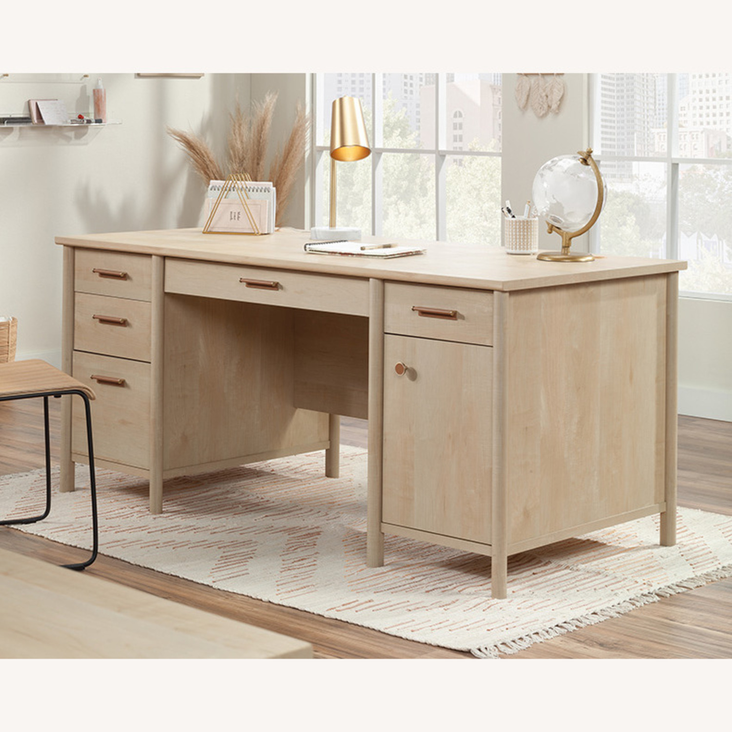 Sauder Whitaker Point Execute Desk - Maple - image-1